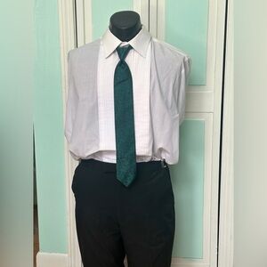 Hunter Green Forest Skinny Paisley Tie Wedding Prom Tuxedo Pre Tied clip on